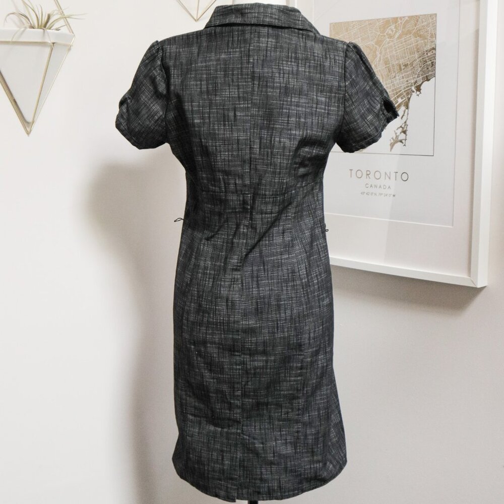 Crosshatch Dark Grey Collared Office Babydoll Dress 🦭 RICKI'S - Picture 5 of 9